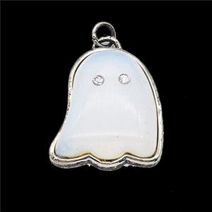 Gemstone Pendant, Antique Silver Plated, approx 19-22mm