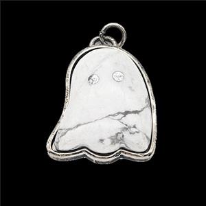 Gemstone Pendant, Antique Silver Plated, approx 19-22mm