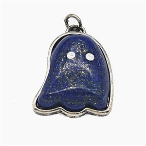 Gemstone Pendant, Antique Silver Plated, approx 19-22mm