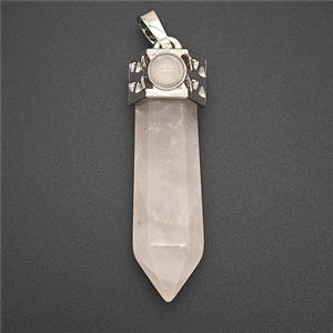 Gemstone Pendant, Antique Silver Plated, approx 9-35mm