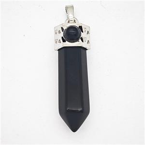 Gemstone Pendant, Antique Silver Plated, approx 9-35mm