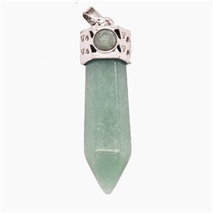 Gemstone Pendant, Antique Silver Plated, approx 9-35mm