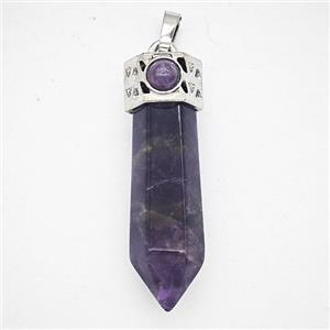 Gemstone Pendant, Antique Silver Plated, approx 9-35mm