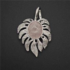 Gemstone Pendant, Antique Silver Plated, approx 20-30mm