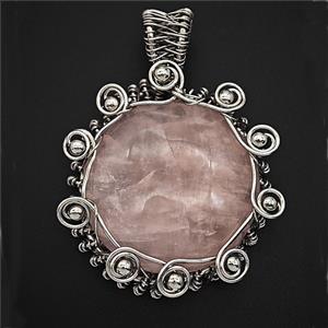 Gemstone Pendant, Antique Silver Plated, approx 35mm