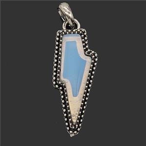 Gemstone Pendant, Antique Silver Plated, approx 18-40mm