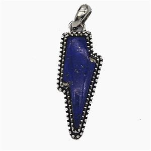 Gemstone Pendant, Antique Silver Plated, approx 18-40mm