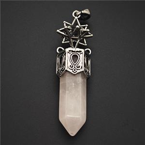 Gemstone Pendant, Antique Silver Plated, approx 12-60mm