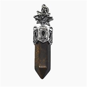 Gemstone Pendant, Antique Silver Plated, approx 12-60mm