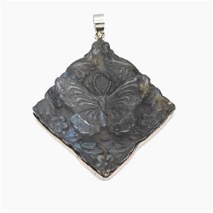 Gemstone Pendant, Pltinum Plated, approx 30-40mm