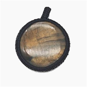 Gemstone Pendant, Pltinum Plated, approx 35mm