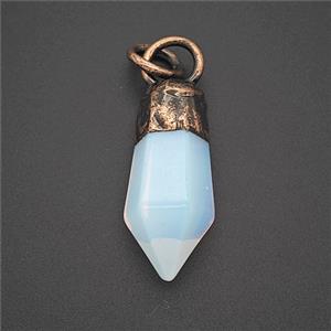 Gemstone Pendant, Red Copper Plated, approx 14-28mm