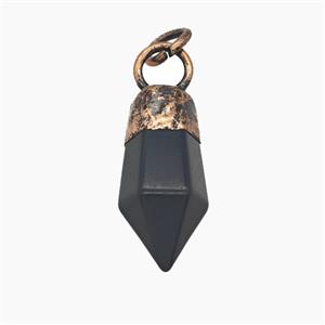 Gemstone Pendant, Red Copper Plated, approx 14-28mm