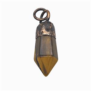 Gemstone Pendant, Red Copper Plated, approx 14-28mm