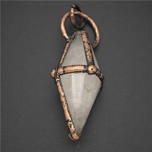 Gemstone Pendant, Red Copper Plated, approx 16-40mm