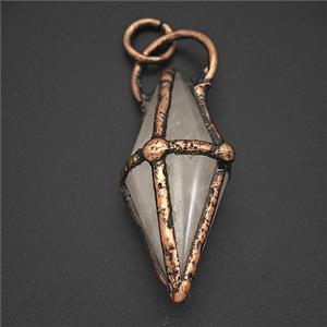 Gemstone Pendant, Red Copper Plated, approx 16-40mm