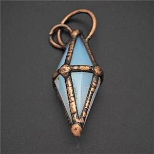 Gemstone Pendant, Red Copper Plated, approx 16-40mm