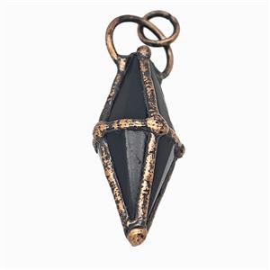 Gemstone Pendant, Red Copper Plated, approx 16-40mm