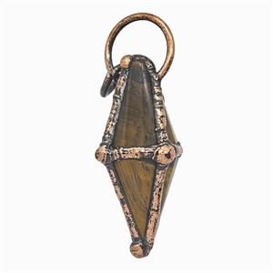 Gemstone Pendant, Red Copper Plated, approx 16-40mm