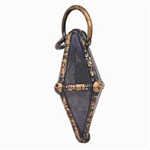 Gemstone Pendant, Red Copper Plated, approx 16-40mm