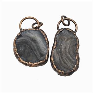 Gemstone Pendant, Red Copper Plated, approx 20-50mm