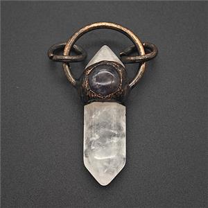 Gemstone Pendant, Red Copper Plated, approx 8-36mm