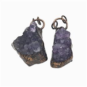 Gemstone Pendant, Red Copper Plated, approx 16-35mm