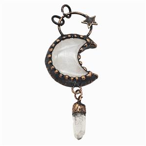 Gemstone Pendant, Red Copper Plated, approx 6-20mm, 30-50mm