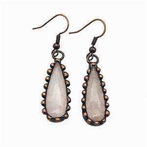 Gemstone Earring, Red Copper Plated, approx 12-30mm