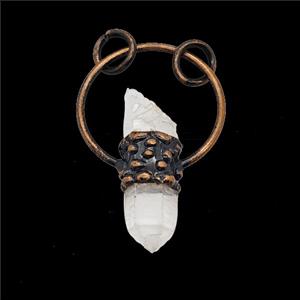 Gemstone Earring, Red Copper Plated, approx 10-60mm