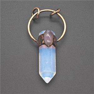 Gemstone Pendant, Red Copper Plated, approx 10-55mm