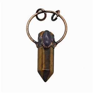 Gemstone Pendant, Red Copper Plated, approx 10-55mm