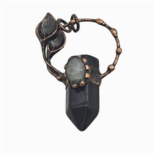 Gemstone Pendant, Red Copper Plated, approx 16-65mm