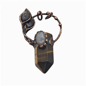 Gemstone Pendant, Red Copper Plated, approx 16-65mm