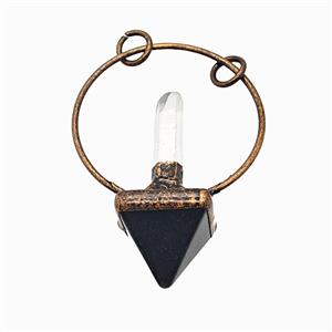 Gemstone Pendant, Red Copper Plated, approx 20-60mm