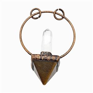 Gemstone Pendant, Red Copper Plated, approx 20-60mm