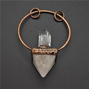 Gemstone Pendant, Red Copper Plated, approx 20-60mm