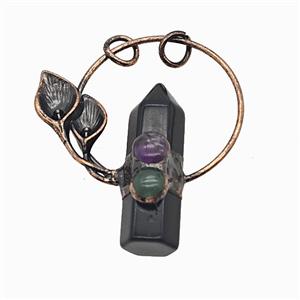 Gemstone Pendant, Red Copper Plated, approx 12-50mm