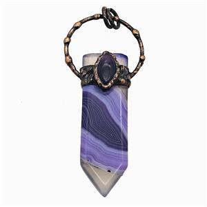 Gemstone Pendant, Red Copper Plated, approx 18-73mm