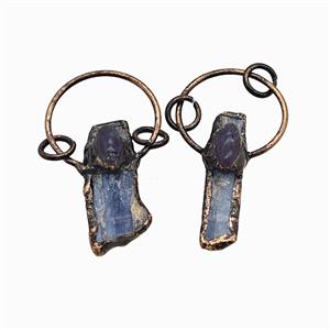 Gemstone Pendant, Red Copper Plated, approx 8-50mm