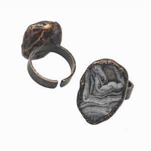 Gemstone Pendant, Red Copper Plated, approx 18-25mm, 18mm dia