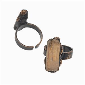 Gemstone Pendant, Red Copper Plated, approx 12-30mm, 18mm dia