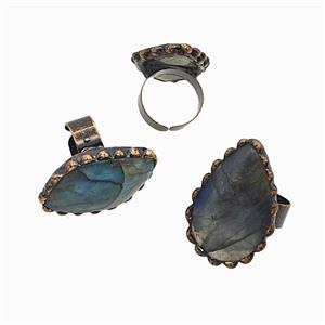 Gemstone Pendant, Red Copper Plated, approx 20-40mm, 18mm dia