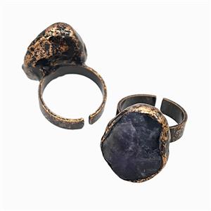 Gemstone Pendant, Red Copper Plated, approx 15-25mm, 18mm dia