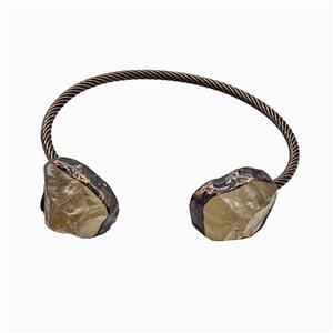 Gemstone Bracelet, Red copper Plated, approx 20-25mm, 60-70mm dia