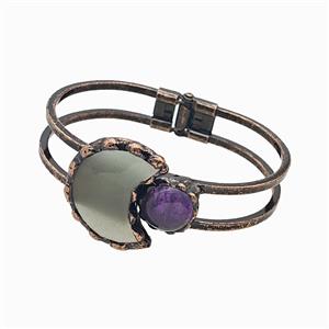 Gemstone Bracelet, Red copper Plated, approx 15mm, 25-30mm, 45-60mm dia