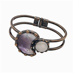 Gemstone Bracelet, Red copper Plated, approx 15mm, 25-30mm, 45-60mm dia