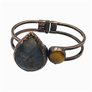 Gemstone Bracelet, Red copper Plated, approx 15mm, 30-50mm, 45-60mm dia