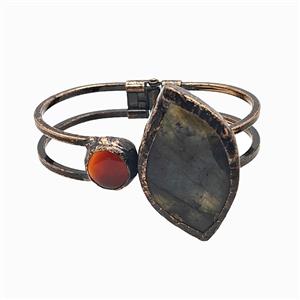 Gemstone Bracelet, Red copper Plated, approx 15mm, 30-50mm, 45-60mm dia