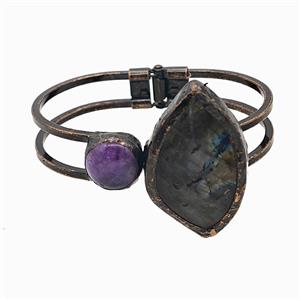 Gemstone Bracelet, Red copper Plated, approx 15mm, 30-50mm, 45-60mm dia